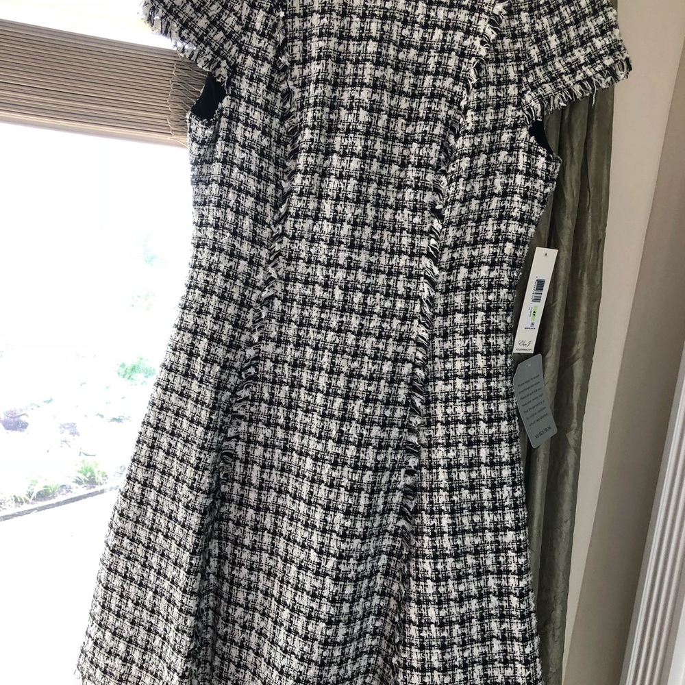 Eliza J Tweed B&W Dress - Picture 4 of 7